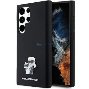 Husa Karl Lagerfeld Silicon Karl&Chouppete Metal Pin pentru Samsung Galaxy S23 Ultra - neagra