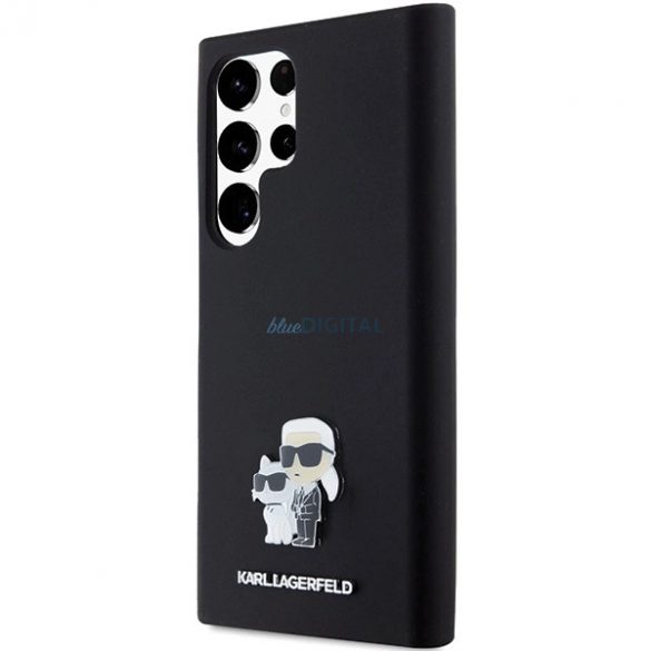 Husa Karl Lagerfeld Silicon Karl&Chouppete Metal Pin pentru Samsung Galaxy S23 Ultra - neagra