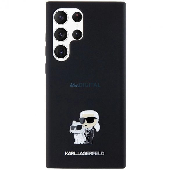 Husa Karl Lagerfeld Silicon Karl&Chouppete Metal Pin pentru Samsung Galaxy S23 Ultra - neagra