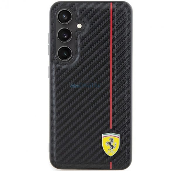 Husă Ferrari Carbon Printed Line pentru Samsung Galaxy S24 - neagră