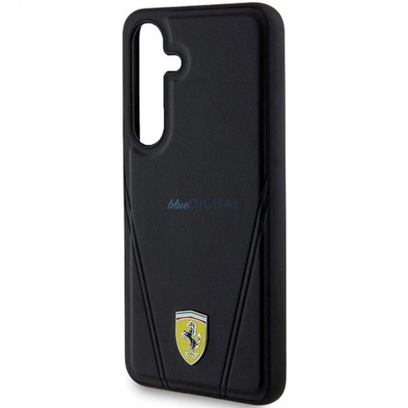 Husa Ferrari Hot Stamp V Lines MagSafe pentru Samsung Galaxy S24 - neagra