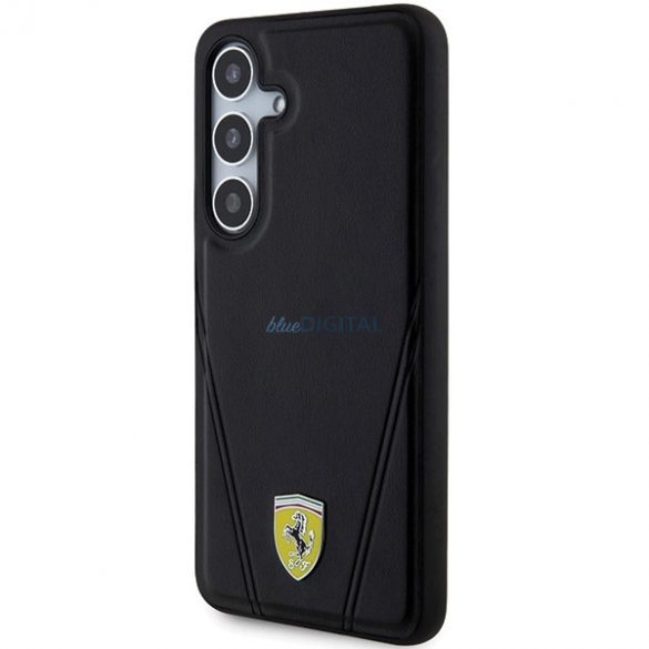 Husă Ferrari Hot Stamp V Lines MagSafe pentru Samsung Galaxy S24+ - neagră