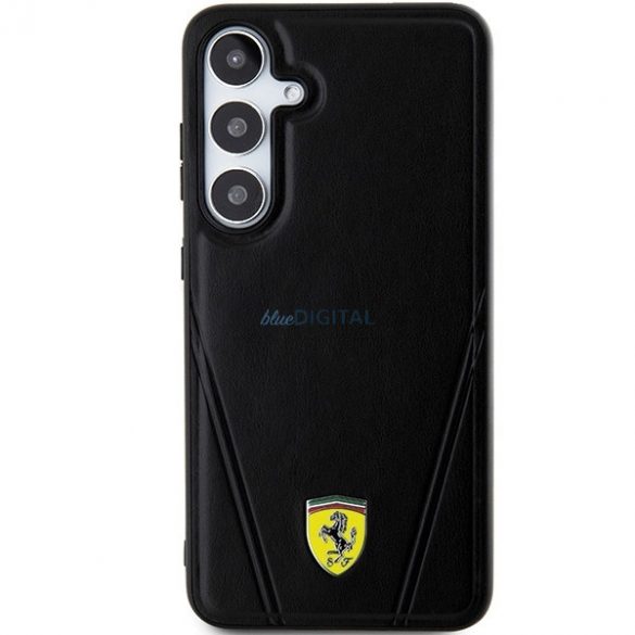 Husă Ferrari Hot Stamp V Lines MagSafe pentru Samsung Galaxy S24+ - neagră