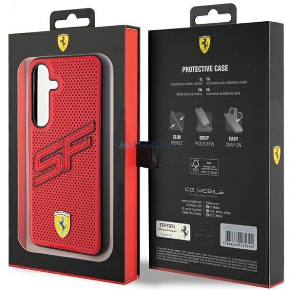 Husa perforata Ferrari Big SF pentru Samsung Galaxy S24+ - rosie