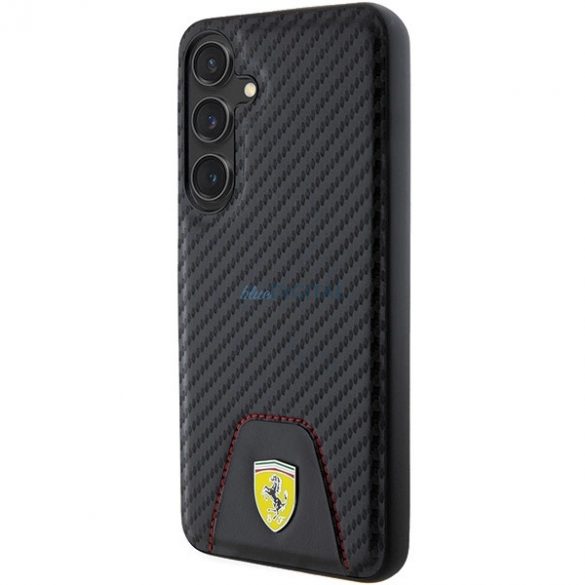 Carcasa Ferrari Carbon Stitched Bottom pentru Samsung Galaxy S24+ - neagra