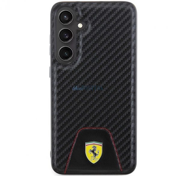 Carcasa Ferrari Carbon Stitched Bottom pentru Samsung Galaxy S24+ - neagra