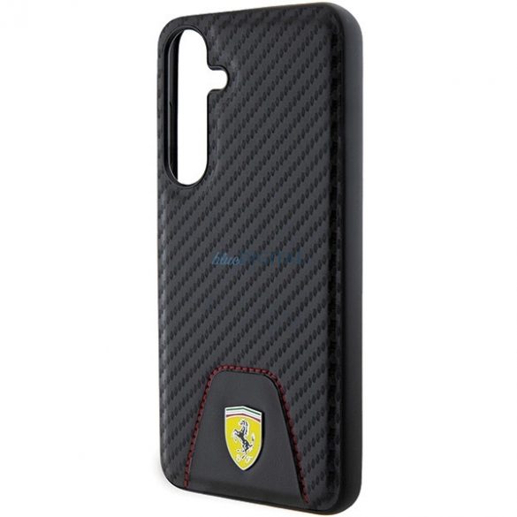 Carcasa Ferrari Carbon Stitched Bottom pentru Samsung Galaxy S24+ - neagra