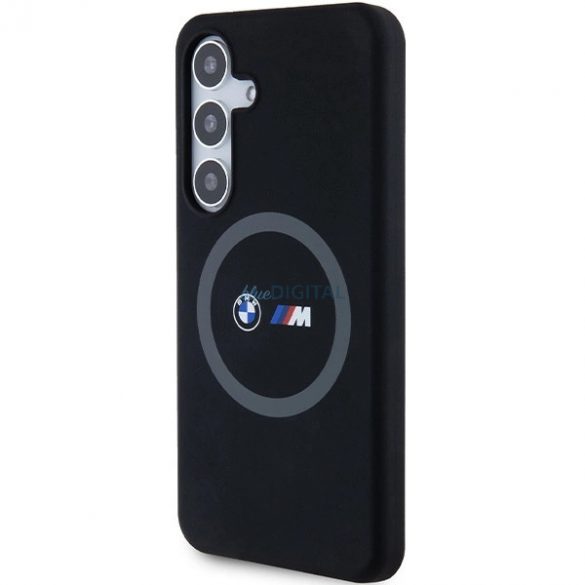 Husă BMW M Silicon Printed Ring MagSafe pentru Samsung Galaxy S24 - neagră