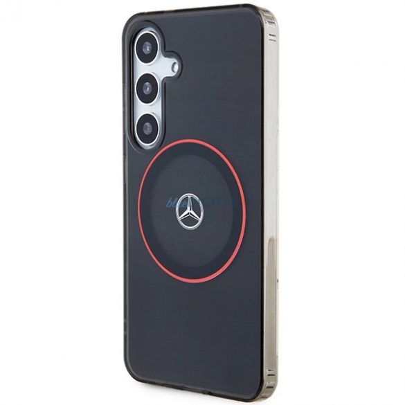 Husa Mercedes Double Layer W Red MagSafe pentru Samsung Galaxy S24 - neagra