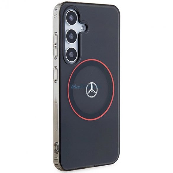 Husa Mercedes Double Layer W Red MagSafe pentru Samsung Galaxy S24 - neagra