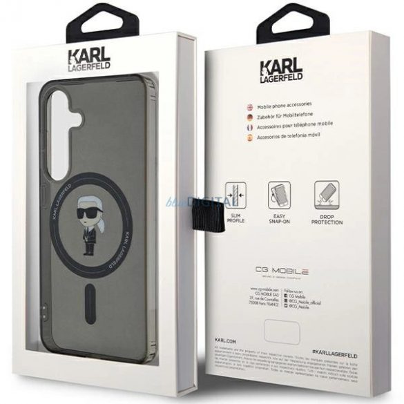 Husa Karl Lagerfeld IML Ikonik MagSafe pentru Samsung Galaxy S24 - neagra