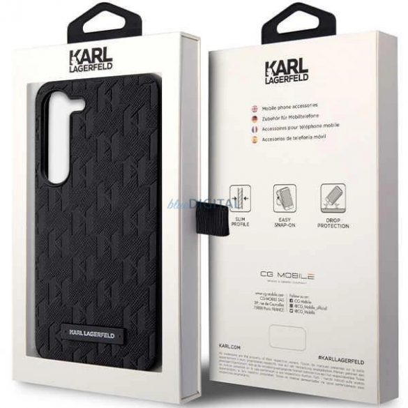 Husa Karl Lagerfeld Saffiano Mono Metal Logo pentru Samsung Galaxy S24 - neagra