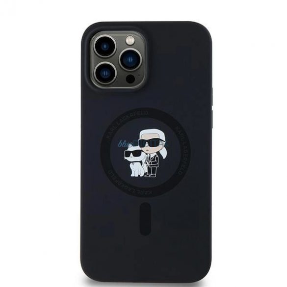 Husa Karl Lagerfeld din silicon Karl&Choupette MagSafe pentru iPhone 13 Pro / 13 - neagra