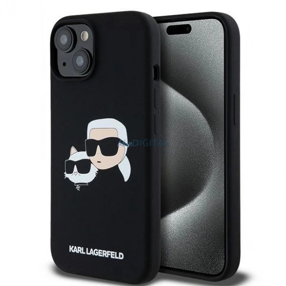 Husa Karl Lagerfeld din silicon Karl&Chouppete MagSafe pentru iPhone 15 / 14 / 13 - negru