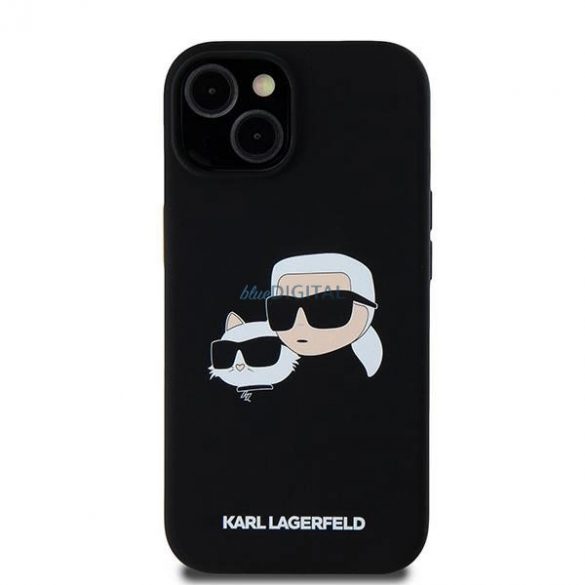 Husa Karl Lagerfeld din silicon Karl&Chouppete MagSafe pentru iPhone 15 / 14 / 13 - negru