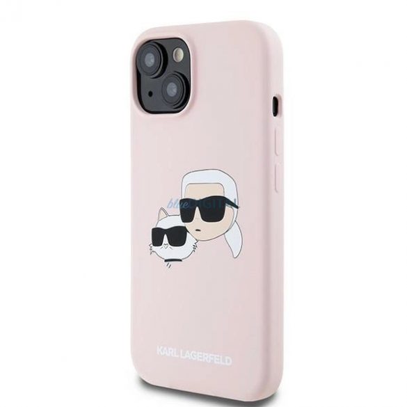 Husa Karl Lagerfeld din silicon Karl&Choupette MagSafe pentru iPhone 15 / 14 / 13 - roz