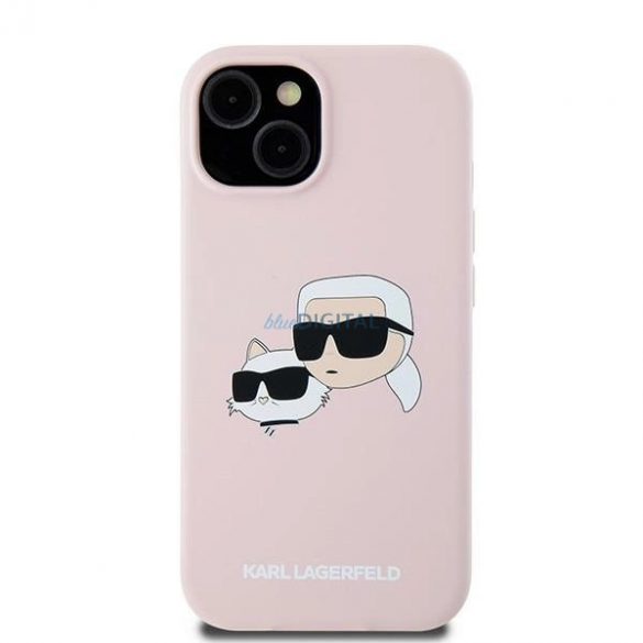 Husa Karl Lagerfeld din silicon Karl&Choupette MagSafe pentru iPhone 15 / 14 / 13 - roz