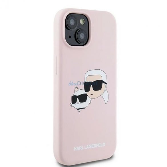 Husa Karl Lagerfeld din silicon Karl&Choupette MagSafe pentru iPhone 15 / 14 / 13 - roz