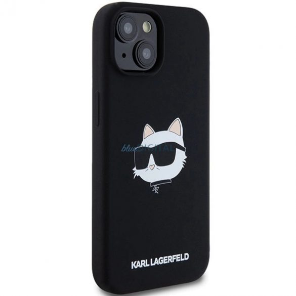 Husa Karl Lagerfeld din silicon Choupette Head MagSafe pentru iPhone 15/14/13 - Neagra