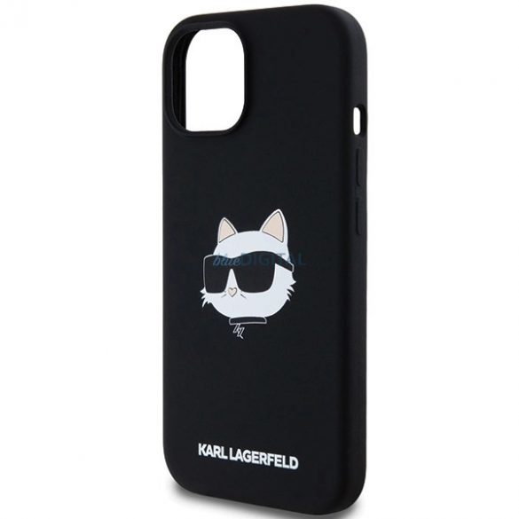 Husa Karl Lagerfeld din silicon Choupette Head MagSafe pentru iPhone 15/14/13 - Neagra