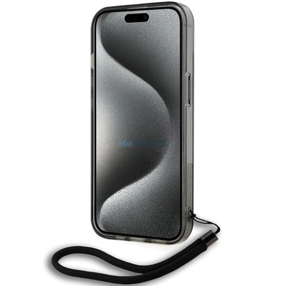 Husă Karl Lagerfeld IML Mono KL Pattern & Cord pentru iPhone 15 / 14 / 13 - negru