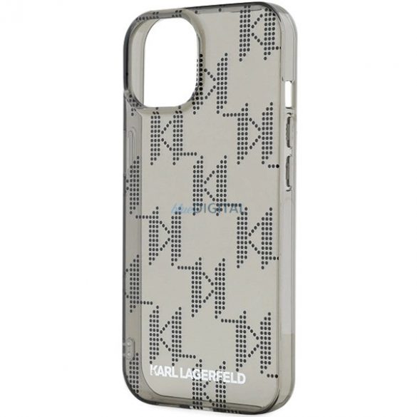 Husă Karl Lagerfeld IML Mono KL Pattern & Cord pentru iPhone 15 / 14 / 13 - negru