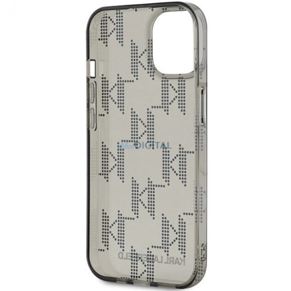 Husă Karl Lagerfeld IML Mono KL Pattern & Cord pentru iPhone 15 / 14 / 13 - negru