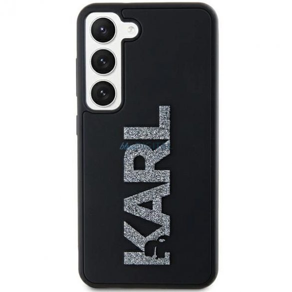 Husa Karl Lagerfeld 3D Rubber Glitter Logo pentru Samsung Galaxy S24 - neagra