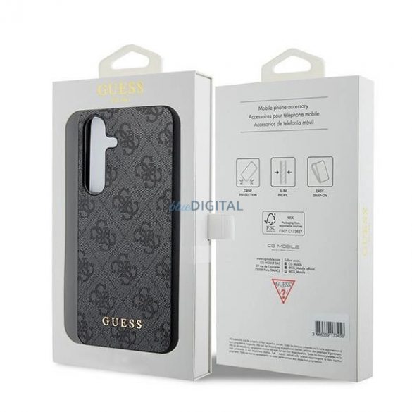 Husă Guess 4G Metal Gold Logo pentru Samsung Galaxy S24 - neagră