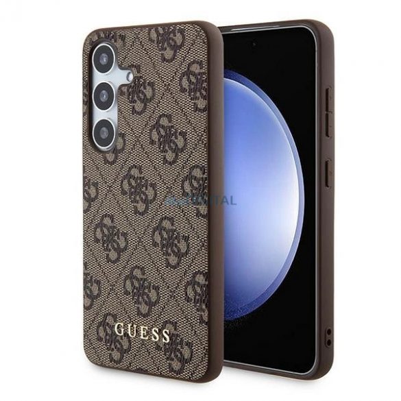 Husa Guess 4G Metal Gold Logo pentru Samsung Galaxy S24 - maro