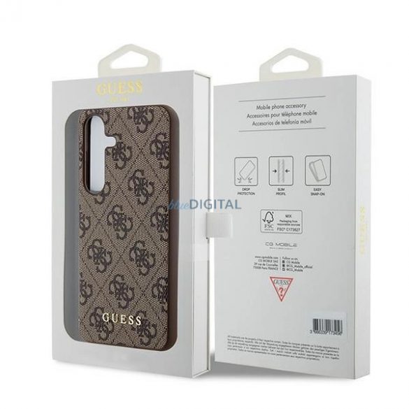 Husa Guess 4G Metal Gold Logo pentru Samsung Galaxy S24 - maro