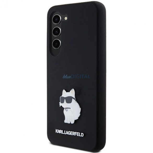 Husa Karl Lagerfeld Silicon Choupette Metal Pin pentru Samsung Galaxy S24 - neagra