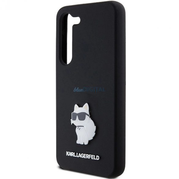 Husa Karl Lagerfeld Silicon Choupette Metal Pin pentru Samsung Galaxy S24 - neagra