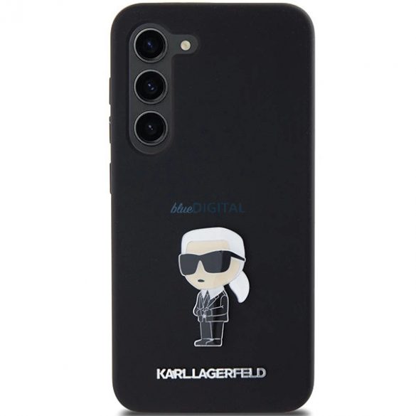 Husa Karl Lagerfeld Silicon Ikonik Metal Pin pentru Samsung Galaxy S24 - neagra