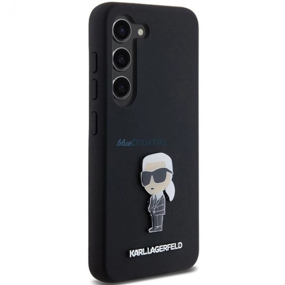 Husa Karl Lagerfeld Silicon Ikonik Metal Pin pentru Samsung Galaxy S24 - neagra