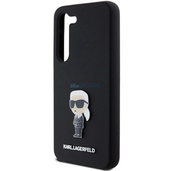 Husa Karl Lagerfeld Silicon Ikonik Metal Pin pentru Samsung Galaxy S24 - neagra