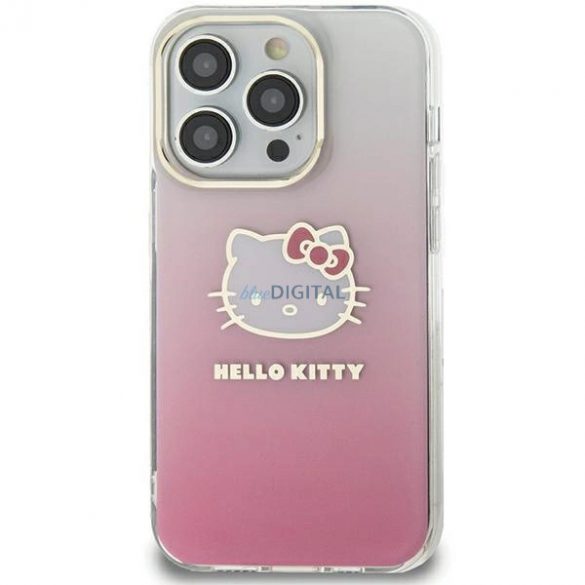 Husa Hello Kitty IML Gradient Electrop Kitty Head pentru Samsung Galaxy A55 - roz