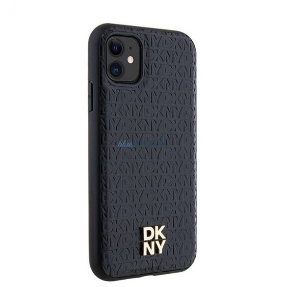 Husa MagSafe din piele cu model monogramă din piele DKNY pentru iPhone 11 / Xr - neagră