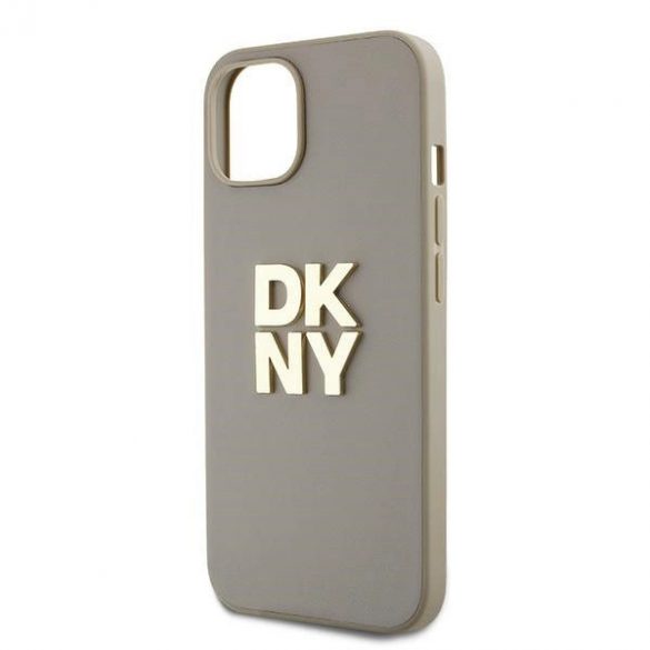 Husă DKNY Wrist Strap Stock Logo pentru iPhone 15 / 14 / 13 - bej