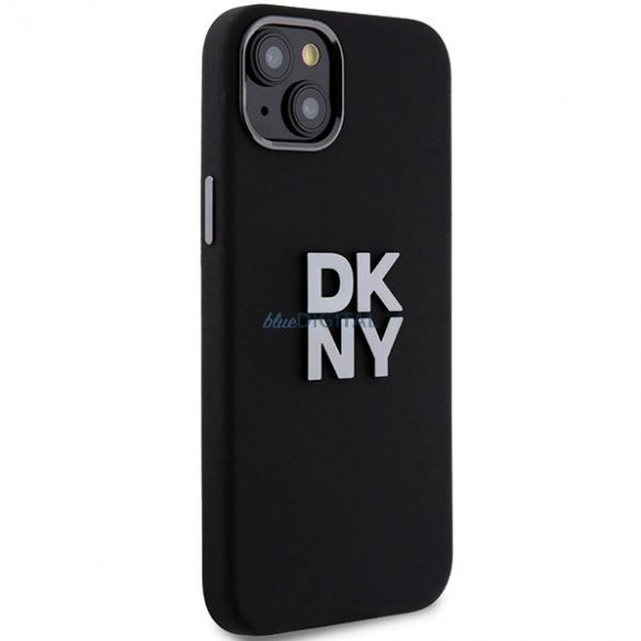 Etui DKNY Liquid Silicone Metal Logo pe iPhone 15 / 14 / 13 - czarne