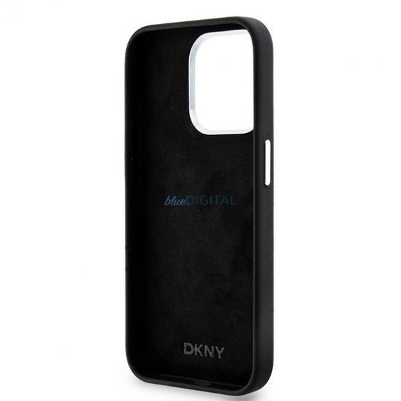 Etui DKNY Liquid Silicone Small Metal Logo MagSafe pentru iPhone 15 Pro - zarne