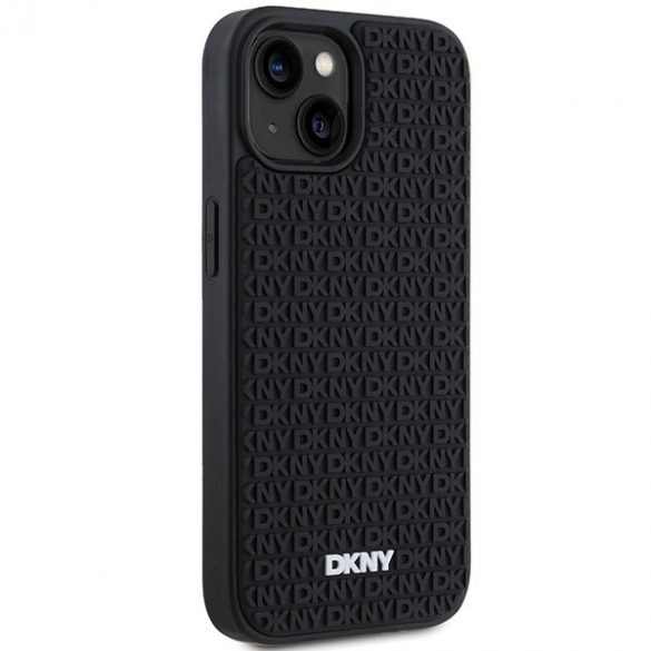 Husă DKNY 3D Rubber Repeat Pattern pentru iPhone 15/14/13 - neagră