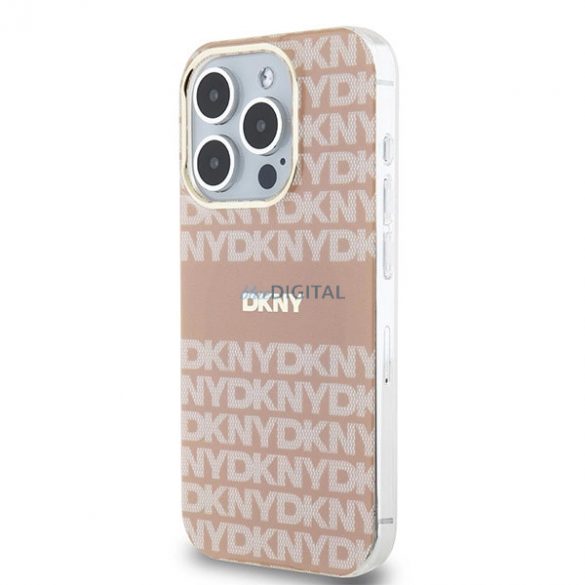 Husa DKNY IML Mono & Stripe MagSafe pentru iPhone 13 Pro / 13 - roz