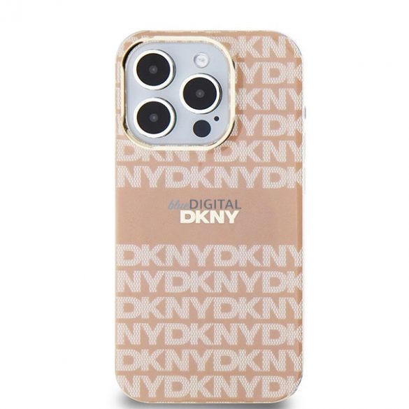 Husa DKNY IML Mono & Stripe MagSafe pentru iPhone 13 Pro / 13 - roz