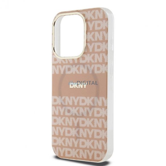 Husa DKNY IML Mono & Stripe MagSafe pentru iPhone 13 Pro / 13 - roz