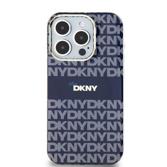 Husă DKNY IML Mono & Stripe MagSafe pentru iPhone 15 / 14 / 13 - albastru