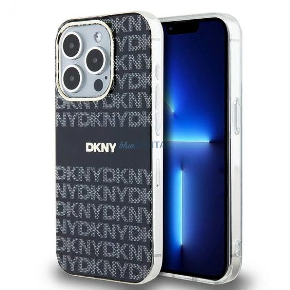 Husă DKNY IML Mono & Stripe MagSafe pentru iPhone 13 Pro / 13 - Neagră