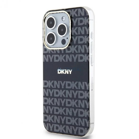 Husă DKNY IML Mono & Stripe MagSafe pentru iPhone 13 Pro / 13 - Neagră