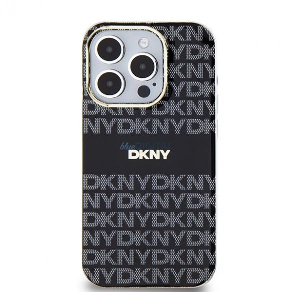 Husă DKNY IML Mono & Stripe MagSafe pentru iPhone 13 Pro / 13 - Neagră