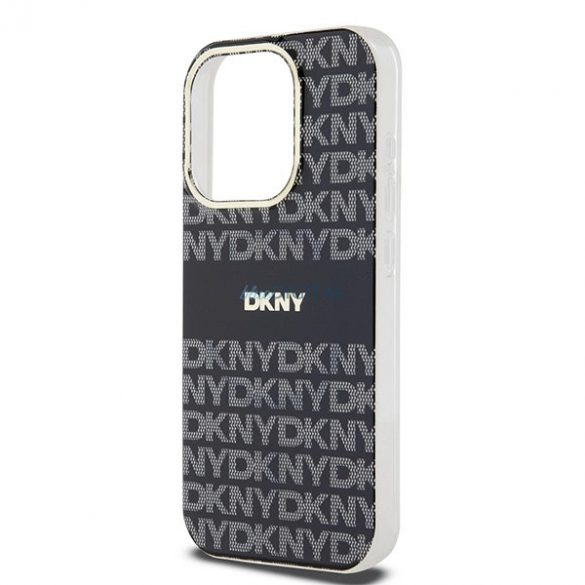 Husă DKNY IML Mono & Stripe MagSafe pentru iPhone 13 Pro / 13 - Neagră